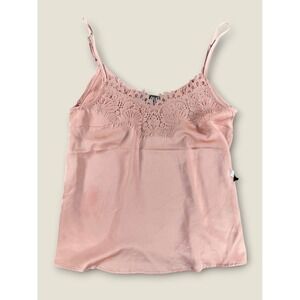 Just One Misty Rose Lace Trim Camisole Top Pink Adjustable Straps JW900609 M